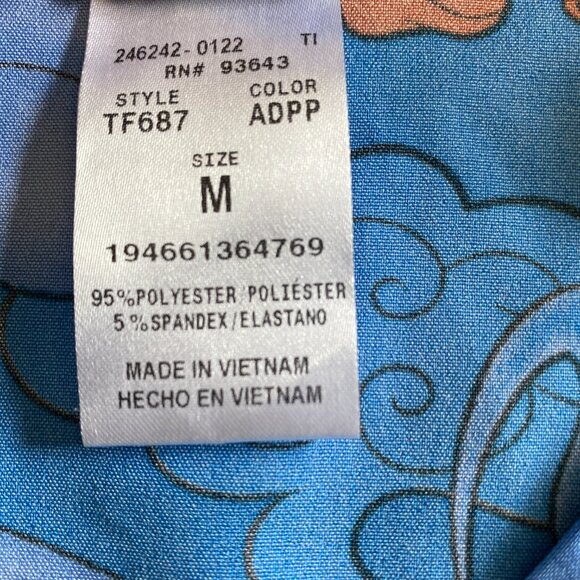 ALADDIN GENIE Scrub NWT Top DISNEY Tooniforms V Neck Sz L - Picture 7 of 7